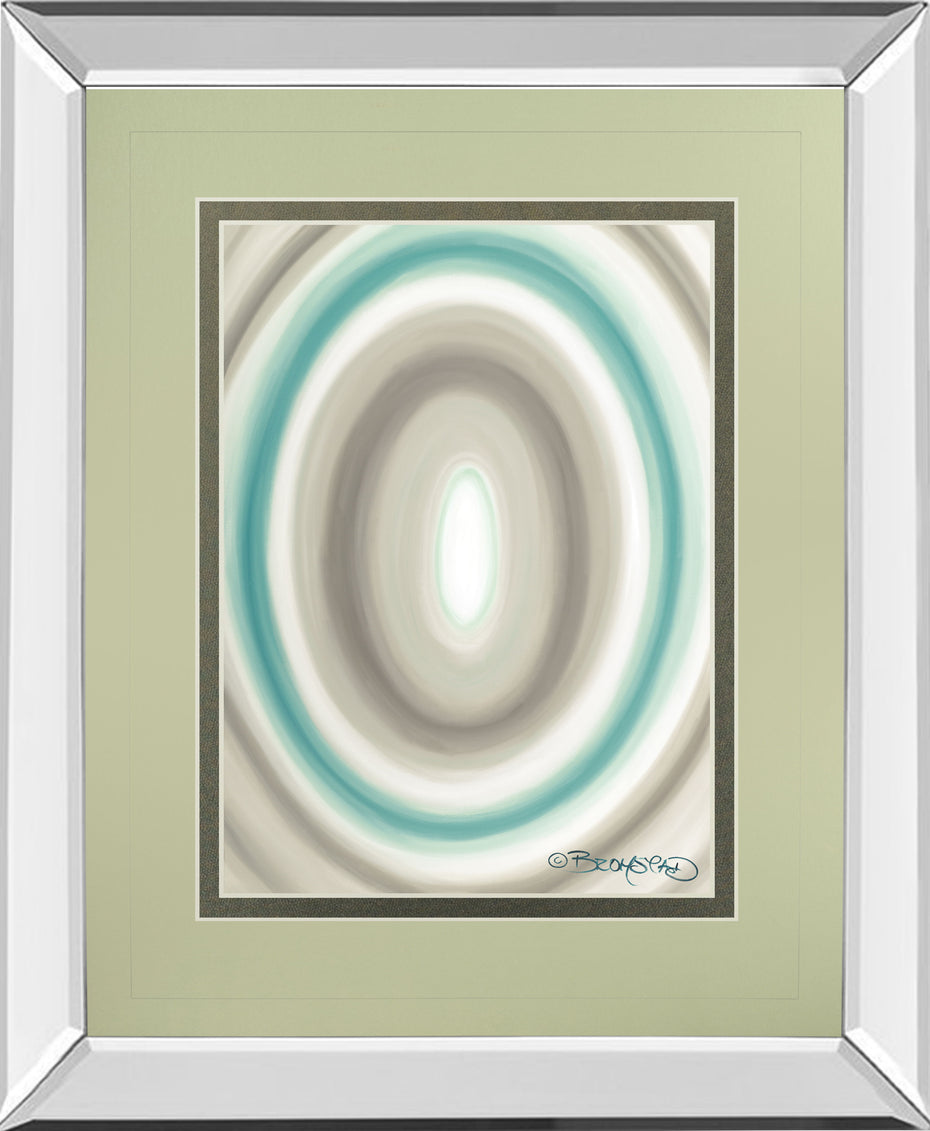 Concentric Ovals #1 By David Bromstad - Mirror Framed Print Wall Art - Blue