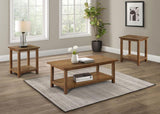 Payne - Coffee And End Table Set Light Brown 3 Pc. Coffee Table, 2 End Tables by Coaster Fine Furniture | Bel Furniture