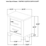 Oakglen - 2-Drawer Nightstand Bedside Table - Weathered Oak by Coaster Fine Furniture | Bel Furniture