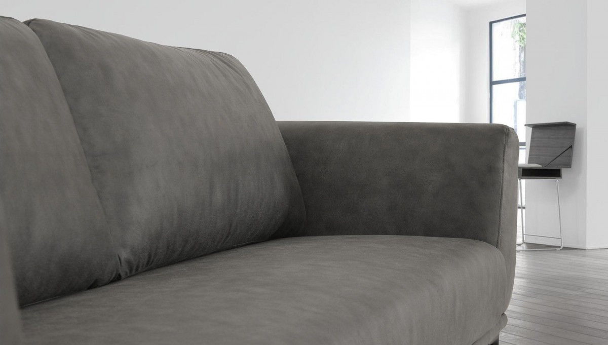 Sofa With Black Legs - Dark Gray