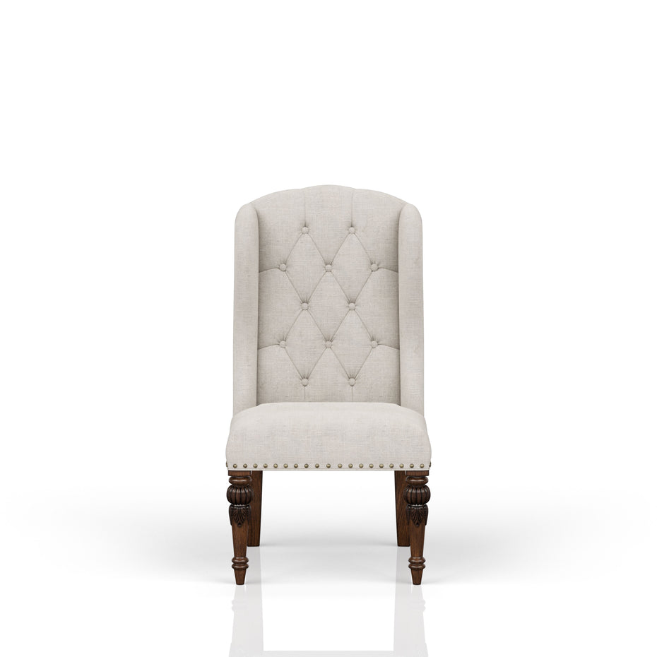 Upholstered Wing Host Chair - Light Gray