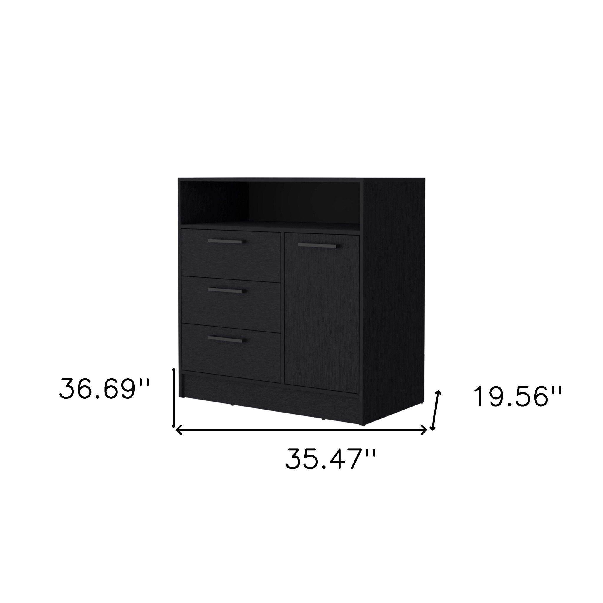 Three Drawer Dresser - Black