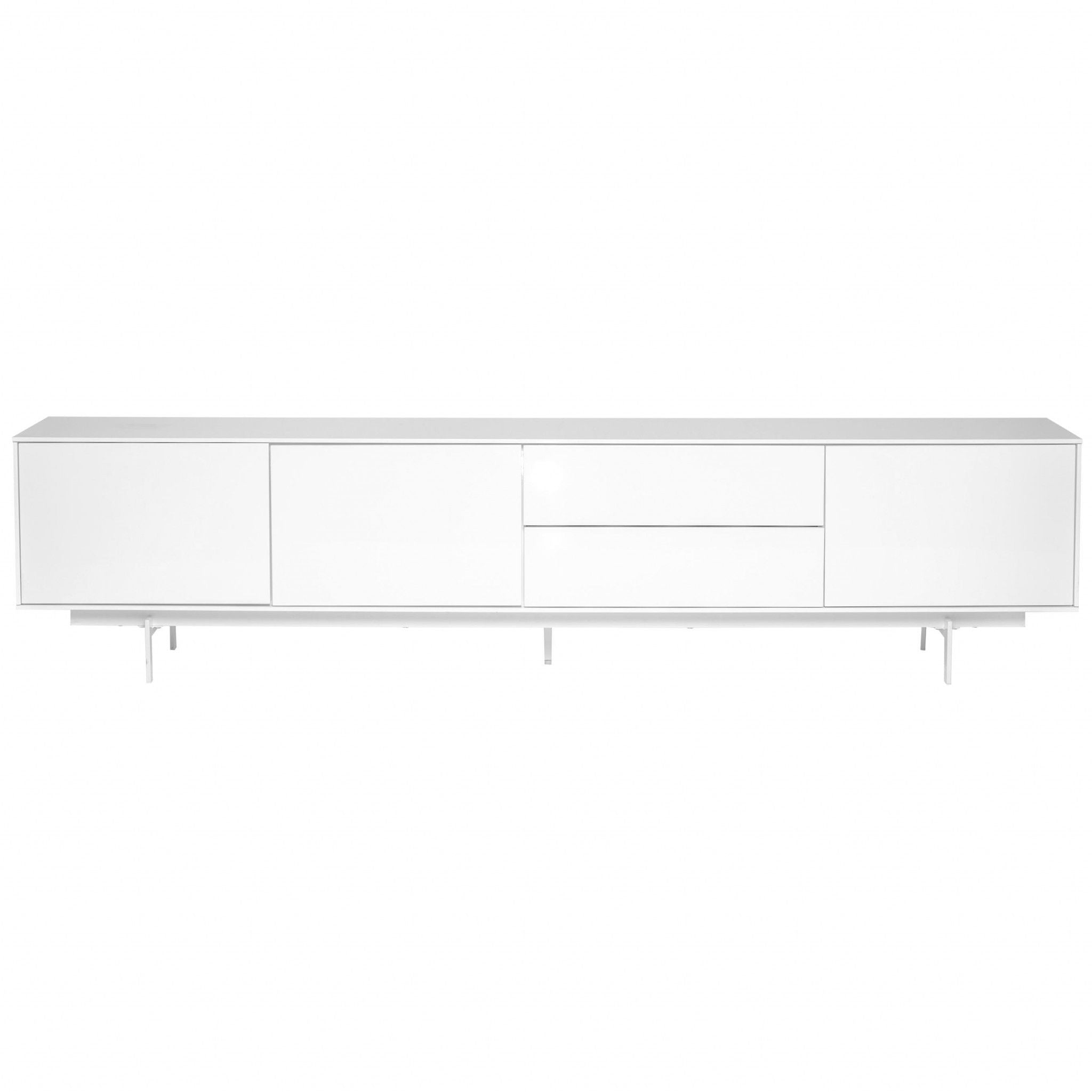 ManufactuRed / Wood Cabinet Enclosed Storage TV Stand - White