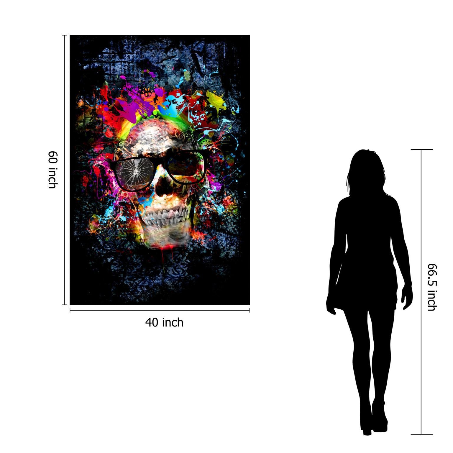 Tempered Glass With Foil - Color me Skull - Black