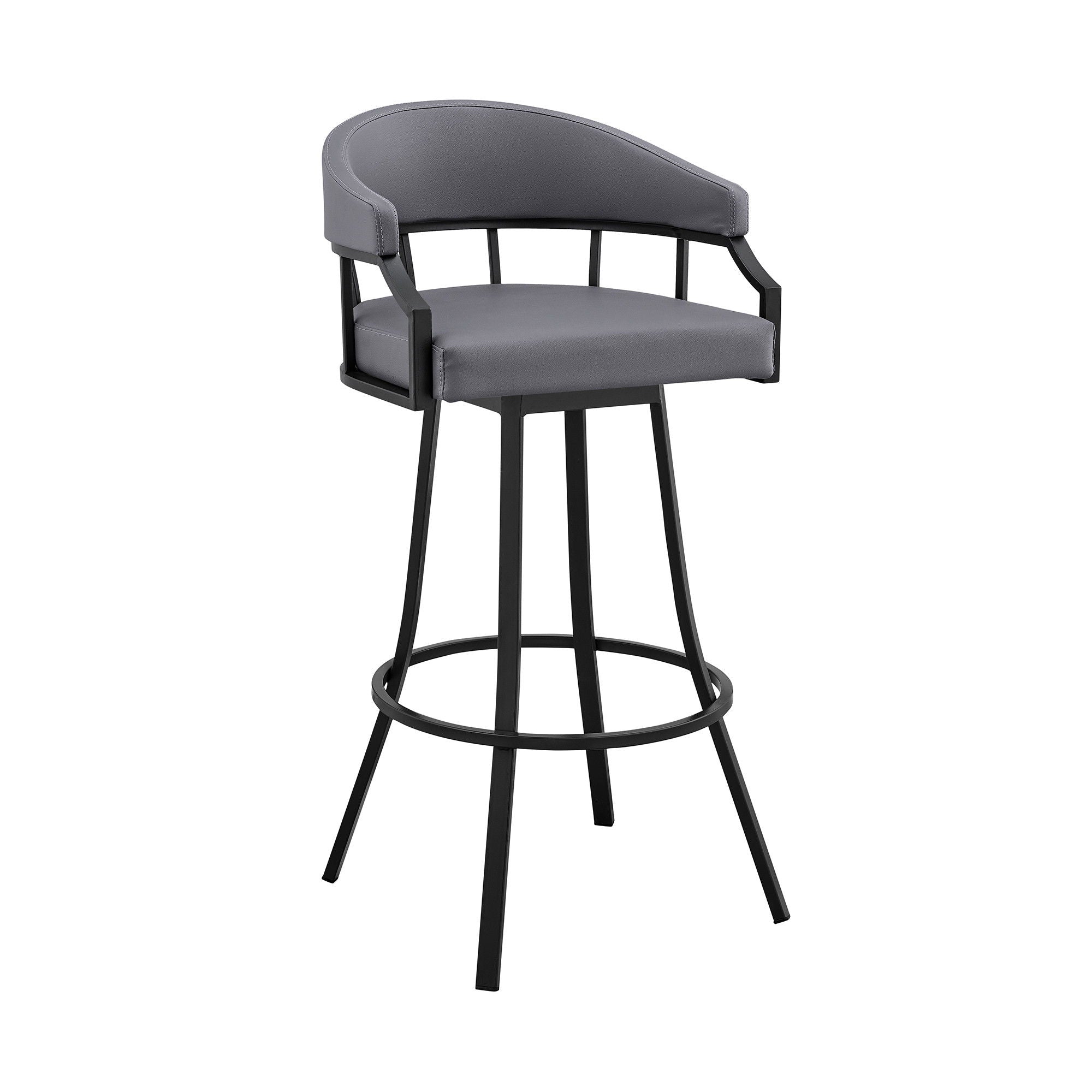 Steel Swivel Low Back Counter Height Bar Chair - Slate Gray / Black