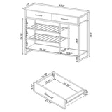 Melrose - 2-Drawer Home Bar Storage With Wine Rack Gray - Gray by Coaster Fine Furniture | Bel Furniture