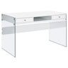 Dobrev - 2-Drawer Writing Desk White by CoasterEveryday | Bel Furniture