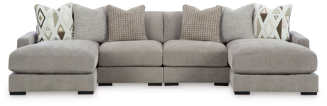 Aslan Court - Sectional Gray 4 Pc. Sofa Pit Sectional by Benchcraft® | Bel Furniture
