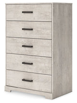 Shawburn - Whitewash - Five Drawer Chest by Signature Design by Ashley® | Bel Furniture