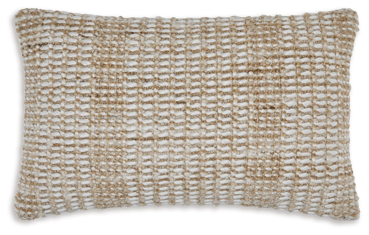 Hathby Pillow (Set of 4) Tan and White