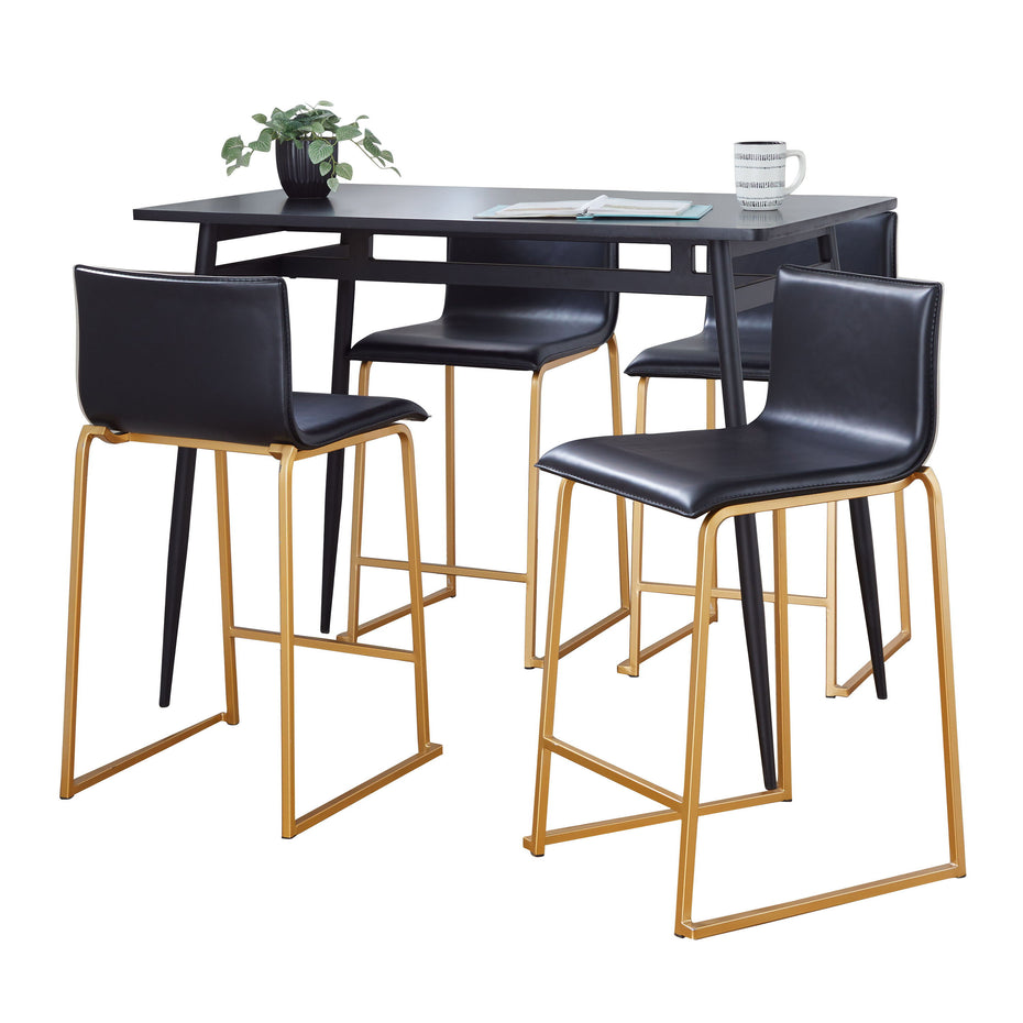 Marcel Mara - 5 Piece Upholsted Contemporary Counter Height Dining Set