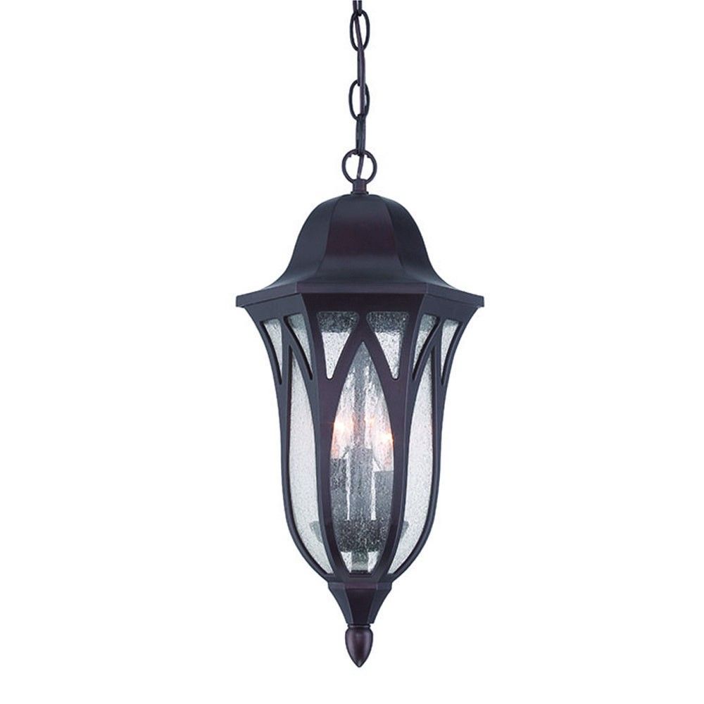 Geometric Glass Hanging Light - Matte Black