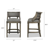 Paris - Farmhouse Counter Height Bar Stool With Backrest by Jennifer Taylor Home | Bel Furniture