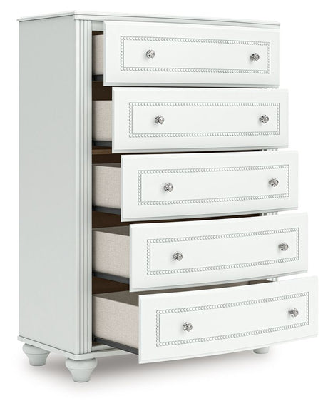 Kozlani - Five Drawer Chest - White - view 8
