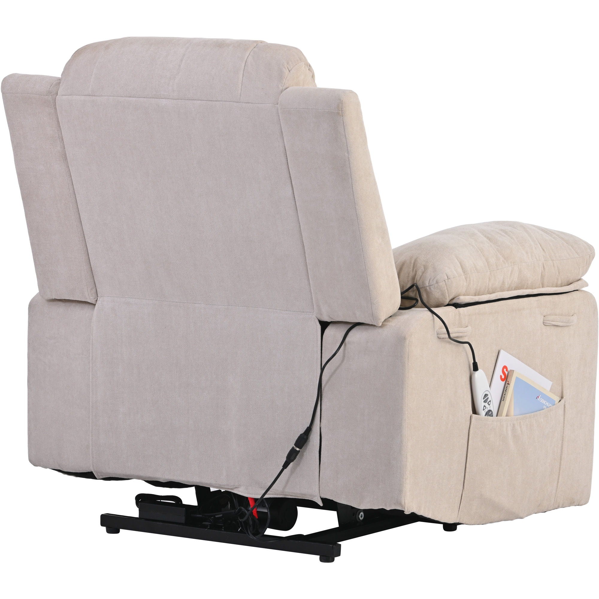 Massage Recliner, Power Lift Chair With Adjustable Massage And Heating Function, Recliner Chair With Infinite Position And Side Pocket For Living Room