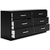 Finch - Black - Six Drawer Dresser - 29'' Height by Signature Design by Ashley® | Bel Furniture