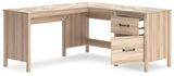 Battelle - Tan - 60" Home Office Desk With Return by Signature Design by Ashley® | Bel Furniture