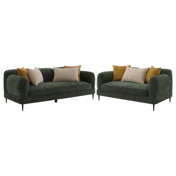 Jade - 2 Piece Chenille Upholstered Sofa Set - Green