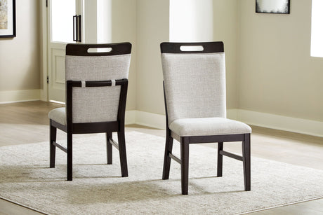 Neymorton - 7 Pc. - Rectangular Extension Table, 6 Side Chairs - Dark Grayish Brown - view 7