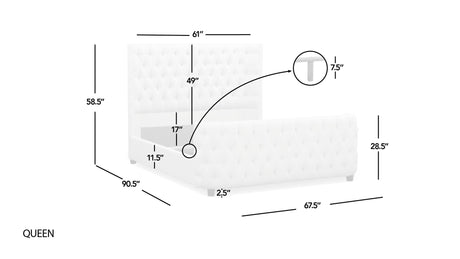Brooklyn - Tufted Panel Bed Headboard And Footboard Set - view 52
