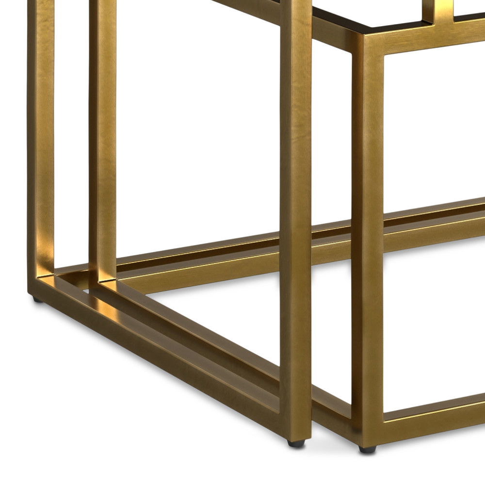 Macy - 2 Pieces Nesting Table - Black / Gold by Simpli-Home | Bel Furniture