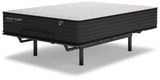 Ashley Sleep Limited Edition Firm innerspring mattress on black adjustable bed frame, gray quilted top view