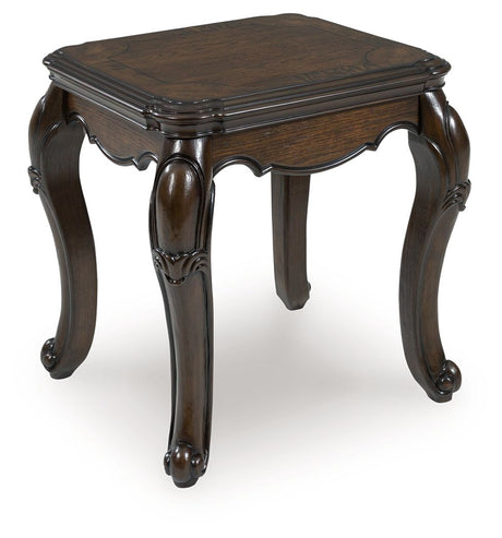 Maylee - Table With Cabriole Legs Dark Brown End Tables by Signature Design by Ashley® | Bel Furniture