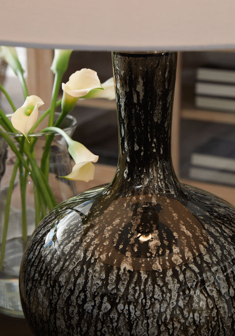 Tenslow - Antique Black - Glass Table Lamp by Signature Design by Ashley® | Bel Furniture