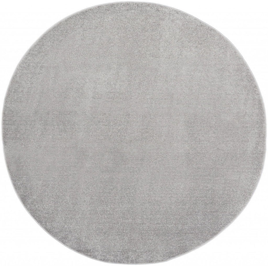 6' X 6' Round Non Skid Indoor / Outdoor Area Rug - Silver Gray