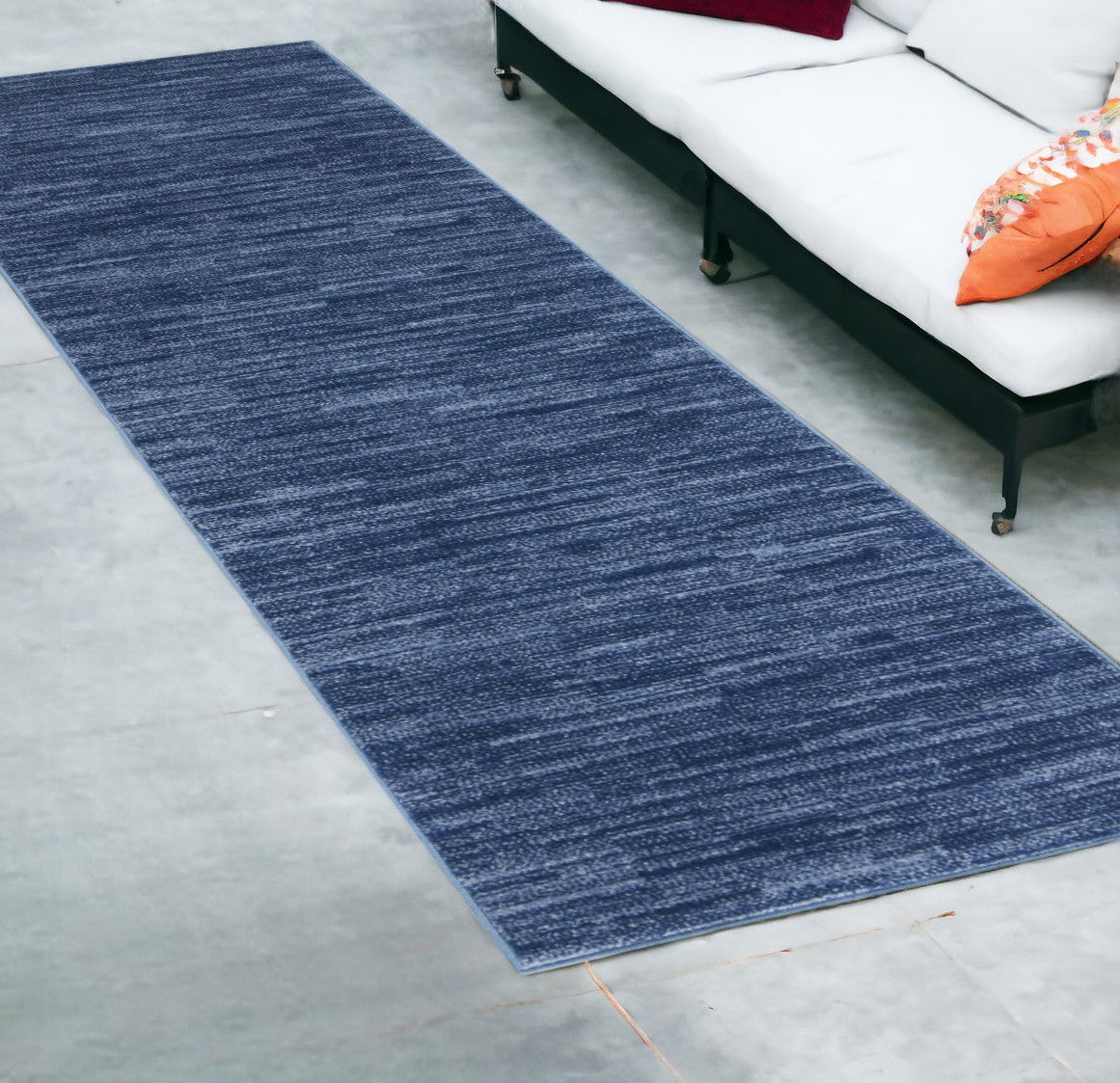 8' Non Skid Indoor / Outdoor Runner Rug - Blue