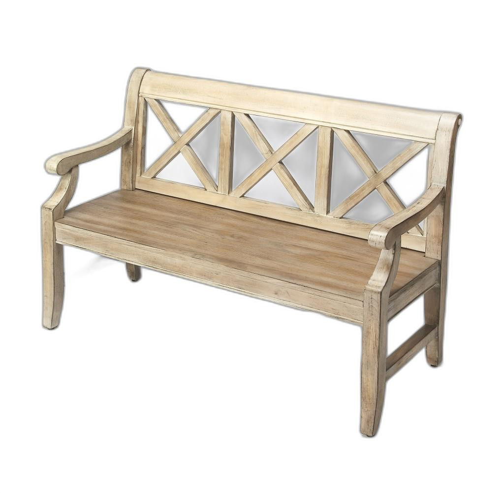 Driftwood Finish Bench - Gray