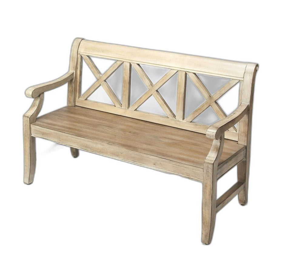 Driftwood Finish Bench - Gray