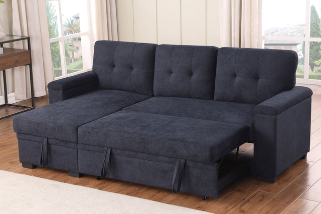 Lucca II - 84.5"W Reversible Sleeper Sectional Sofa with Storage Chaise by Lilola Home | Bel Furniture