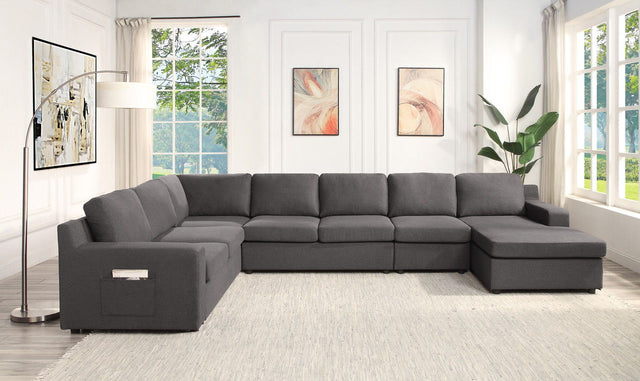 Waylon - Linen Sectional Sofa by Lilola Home | Bel Furniture