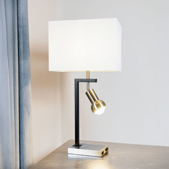 Table Lamp - Black And Brushed Steel by Crown Mark | Bel Furniture