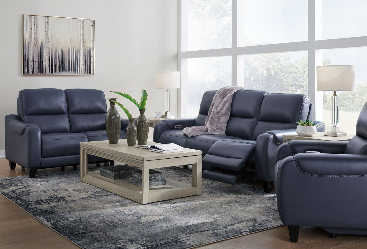 Mercomatic - Reclining Living Room Set Blue 3 Pc. Power Reclining Sofa, Loveseat, Recliner by Signature Design by Ashley® | Bel Furniture