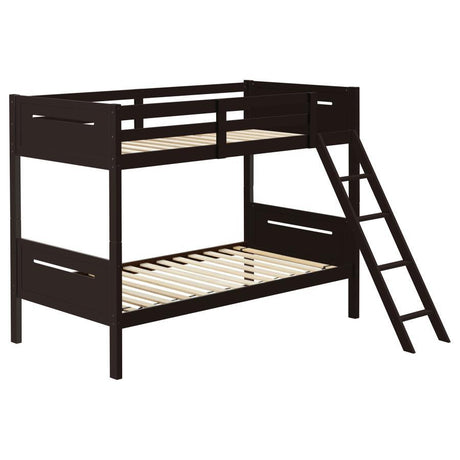 Littleton - Bunk Bed Dark Brown Twin over Twin by CoasterEveryday | Bel Furniture