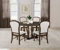 Landon - Round Dining Table Set Dark Brown 5 Pc. Table, 4 Chairs by Coaster Fine Furniture | Bel Furniture