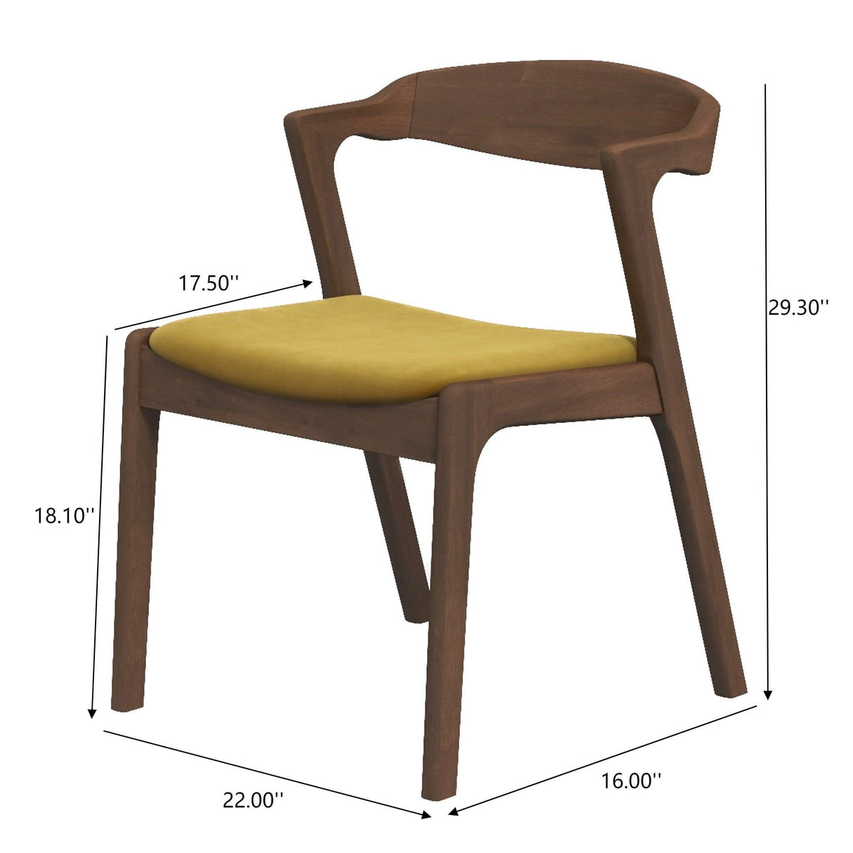 Dakota - Mid-Century Modern Velvet Dining Chair (Set of 2)