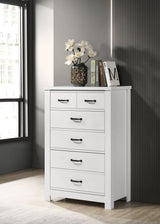 Cassini - 5 Drawer Chest - White by Lilola Home | Bel Furniture