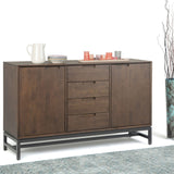 Banting - Mid Century Sideboard With Centre Drawers - Walnut Brown by Simpli-Home | Bel Furniture
