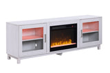Summit - TV Stand Console With Fireplace - White Walnut Finish by Lilola Home | Bel Furniture