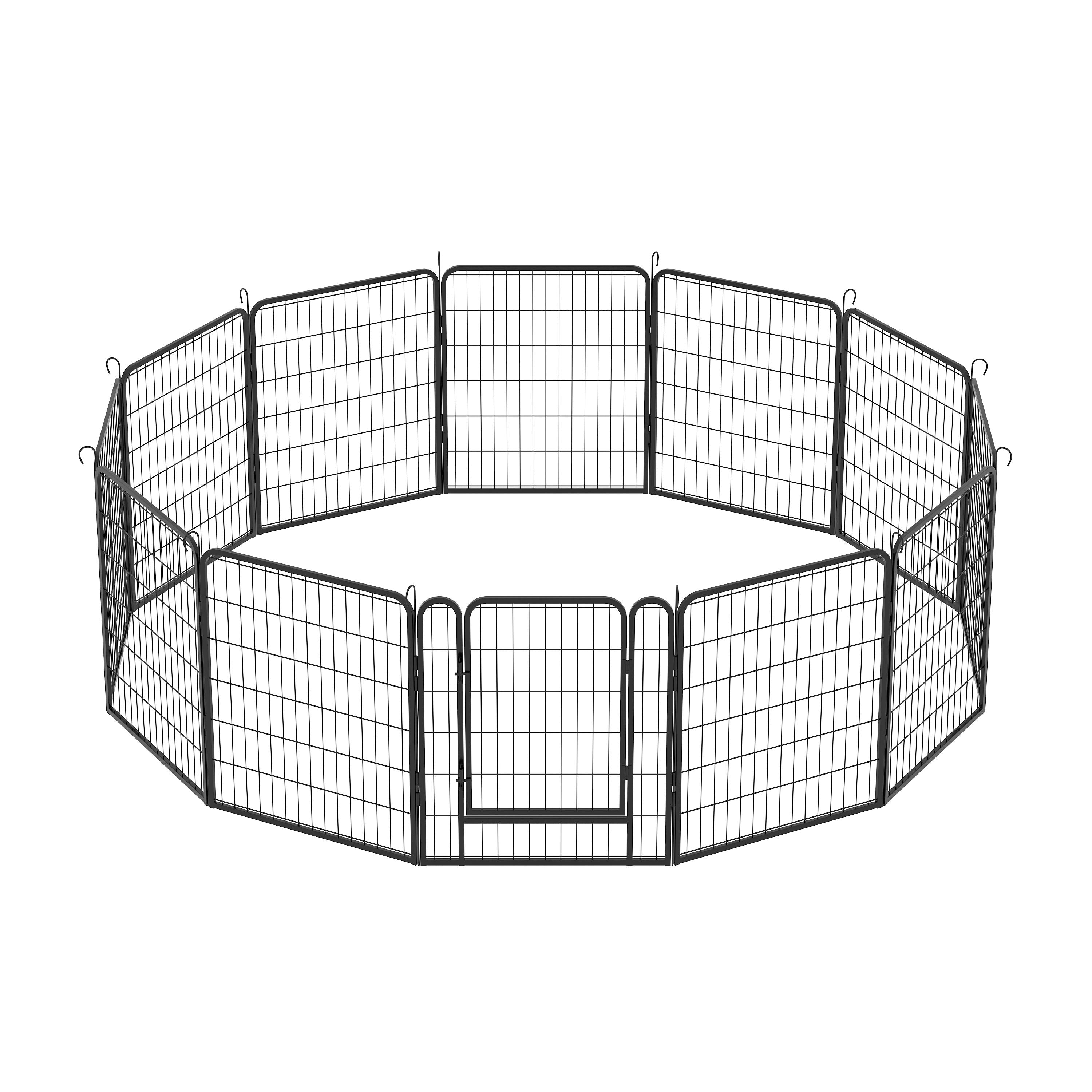 Heavy Duty Metal Playpen With Door, Dog Fence Pet Exercise Pen For Outdoor, Indoor