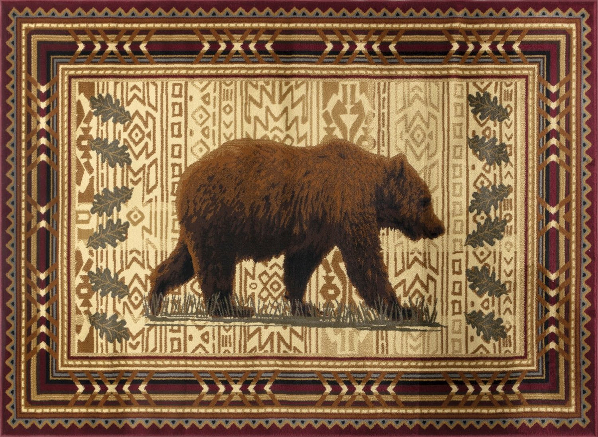 Nature's Nest - GC_CBL3007 Lodge Area Rug Red by Icona Home Decor | Bel Furniture