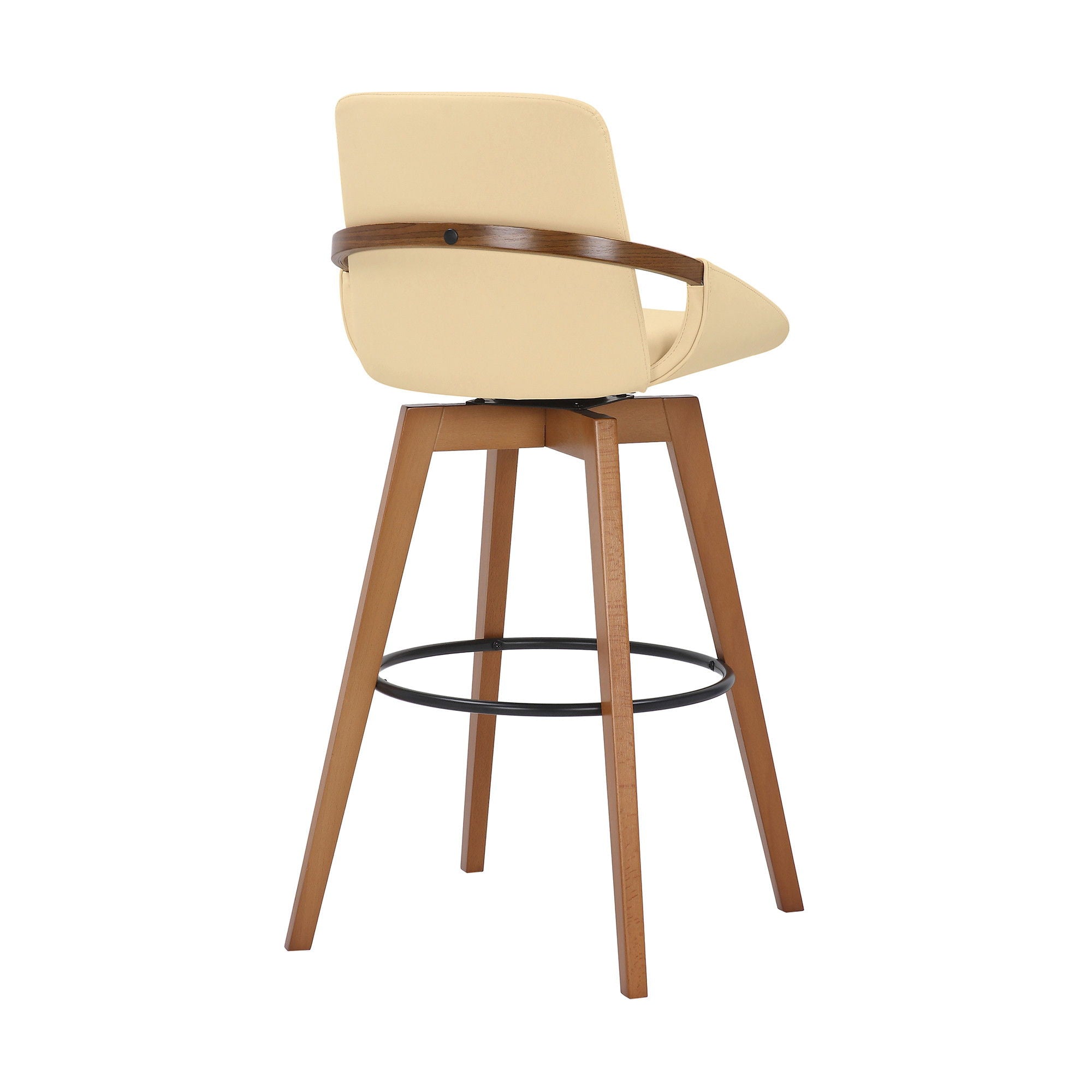 Swivel Bar Height Bar Chair - Cream / Black