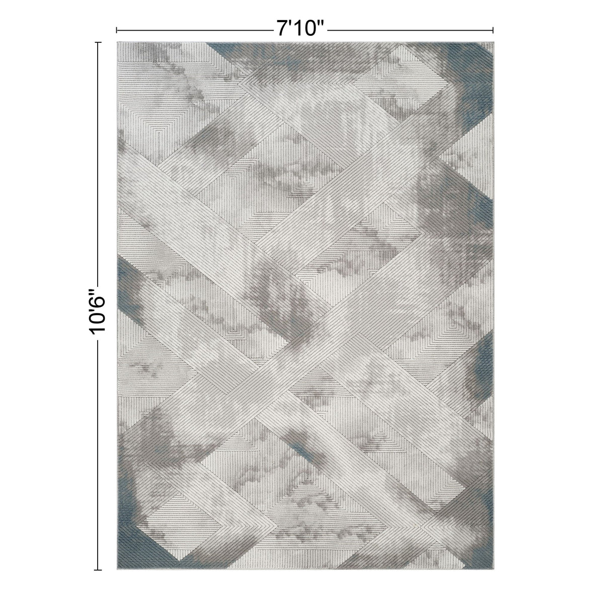 Geometrix - 5'3" X 7'3" Area Rug With Geometric 3D Effect - Ivory / Gray