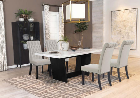 Sherry - Rectangular Marble Top Dining Table Set Gray 5 Pc. Table, 4 Chairs by CoasterElevations | Bel Furniture