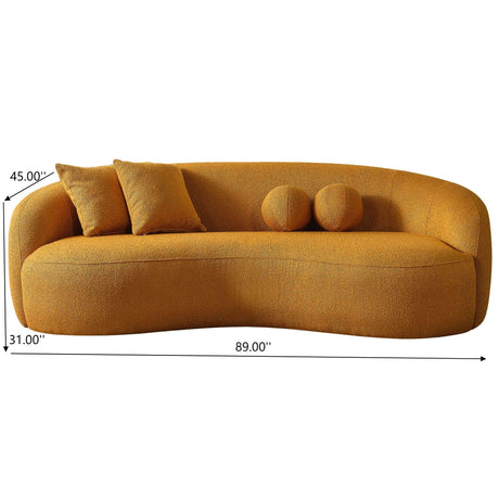 Drake - Japandi Style Curvy Boucle Sofa - view 18