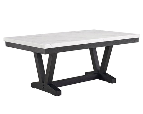Vance - Faux Marble Dining Table - Charcoal & White by Crown Mark | Bel Furniture