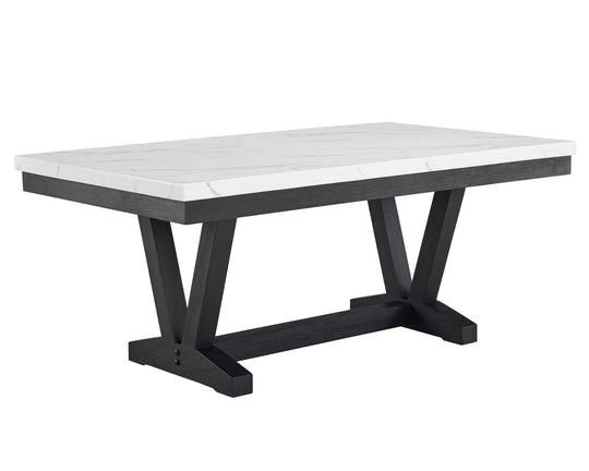 Vance - Faux Marble Dining Table - Charcoal & White by Crown Mark | Bel Furniture